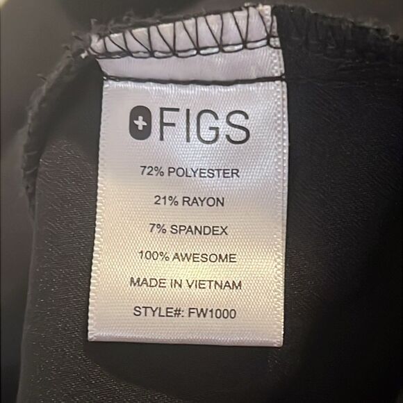 Figs Black V Neck Short Sleeves Scrub Top Size XXL - Picture 8 of 8